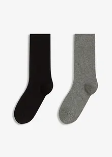 Lot de 2 paires de chaussettes en mélange coton et laine mérinos, bonprix Lot de 2 paires de chaussettes en mélange coton et laine mérinos, bonprix