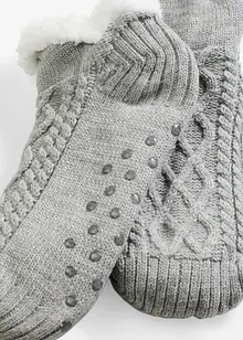 Hausssocken mit Zopfmuster, Teddyfutter und Antirutschsohle, bonprix Hausssocken mit Zopfmuster, Teddyfutter und Antirutschsohle, bonprix