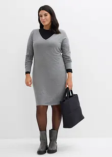 Jerseykleid mit V-Ausschnitt (2er Pack), bonprix Jerseykleid mit V-Ausschnitt (2er Pack), bonprix