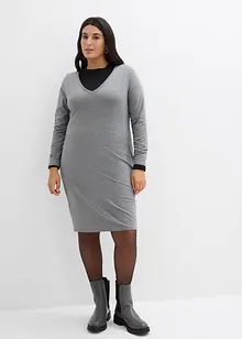 Jerseykleid mit V-Ausschnitt (2er Pack), bonprix Jerseykleid mit V-Ausschnitt (2er Pack), bonprix