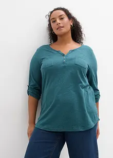 Baumwoll-Henleyshirt mit Knopfleiste, bonprix Baumwoll-Henleyshirt mit Knopfleiste, bonprix