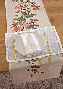 Lot de 2 serviettes de table en tissu avec passepoil, bonprix Lot de 2 serviettes de table en tissu avec passepoil, bonprix