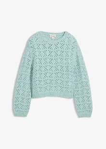 Pull en grosse maille à broderie ajourée, bonprix Pull en grosse maille à broderie ajourée, bonprix
