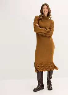 Strickkleid mit Fransensaum, bonprix Strickkleid mit Fransensaum, bonprix