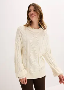 Pull oversize à motif torsadé, bonprix Pull oversize à motif torsadé, bonprix