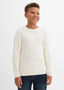 Pullover mit Zopfstrickmuster aus recyclingfähiger Bio-Baumwolle, bonprix Pullover mit Zopfstrickmuster aus recyclingfähiger Bio-Baumwolle, bonprix