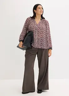 Gemusterte Chiffon-Bluse mit Stickerei, bonprix Gemusterte Chiffon-Bluse mit Stickerei, bonprix
