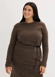 T-shirt manches longues en maille avec ceinture à nouer, bonprix T-shirt manches longues en maille avec ceinture à nouer, bonprix