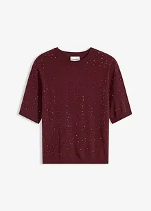 Halbarm Feinstrickpullover mit Glitzersteinchen, bonprix Halbarm Feinstrickpullover mit Glitzersteinchen, bonprix