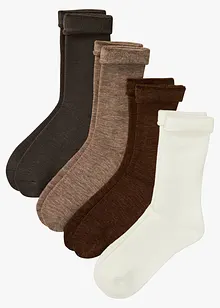 Lot de 4 paires de chaussettes chaudes avec revers et intérieur éponge, bonprix Lot de 4 paires de chaussettes chaudes avec revers et intérieur éponge, bonprix