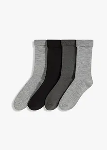 Lot de 4 paires de chaussettes chaudes avec revers et intérieur éponge, bonprix Lot de 4 paires de chaussettes chaudes avec revers et intérieur éponge, bonprix