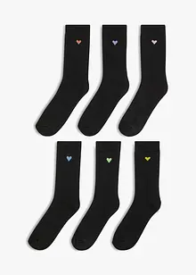 Lot de 6 paires de chaussettes chaudes avec broderie, bonprix Lot de 6 paires de chaussettes chaudes avec broderie, bonprix