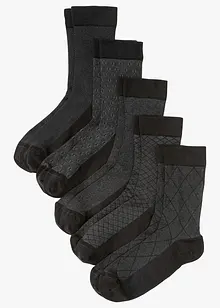 Lot de 5 paires de chaussettes bord non comprimant en coton majoritaire, bonprix Lot de 5 paires de chaussettes bord non comprimant en coton majoritaire, bonprix