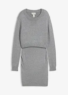 Ensemble de grossesse pull et jupe en coton avec fil brillant, bonprix Ensemble de grossesse pull et jupe en coton avec fil brillant, bonprix