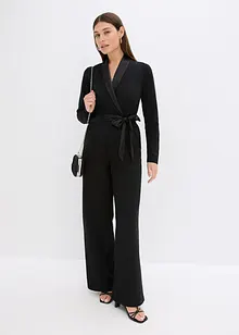 Combinaison en crêpe texturé avec empiècement en satin, bonprix Combinaison en crêpe texturé avec empiècement en satin, bonprix
