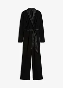 Combinaison en crêpe texturé avec empiècement en satin, bonprix Combinaison en crêpe texturé avec empiècement en satin, bonprix