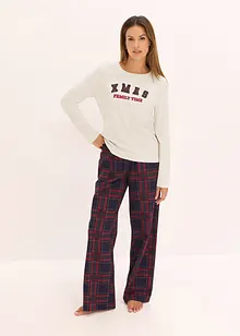 Pyjama avec pantalon en flanelle et pochette cadeau, bonprix Pyjama avec pantalon en flanelle et pochette cadeau, bonprix