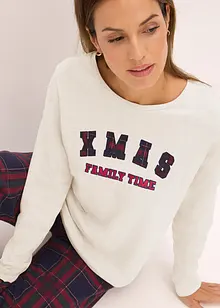 Pyjama avec pantalon en flanelle et pochette cadeau, bonprix Pyjama avec pantalon en flanelle et pochette cadeau, bonprix