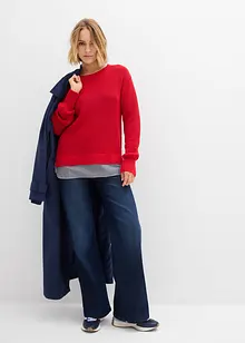 Pull à empiècement chemisier, bonprix Pull à empiècement chemisier, bonprix
