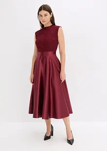 Robe midi en satin avec haut en dentelle, bonprix Robe midi en satin avec haut en dentelle, bonprix