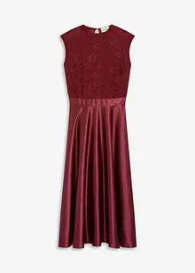 Midikleid aus glänzendem Satin mit Spitze, bonprix Midikleid aus glänzendem Satin mit Spitze, bonprix