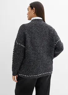 Pull long en maille duveteuse, bonprix Pull long en maille duveteuse, bonprix