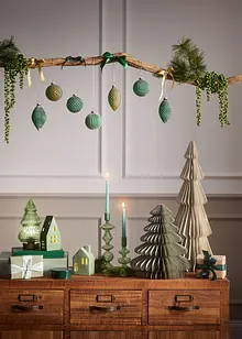 Set de 2 sapins déco en papier, bonprix Set de 2 sapins déco en papier, bonprix