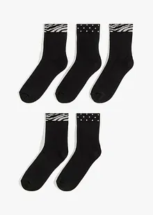 Chaussettes mi-hautes thermiques en coton majoritaire (5 paires), bonprix Chaussettes mi-hautes thermiques en coton majoritaire (5 paires), bonprix