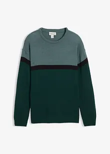 Pull à col rond facile d’entretien, style color-block, bonprix Pull à col rond facile d’entretien, style color-block, bonprix