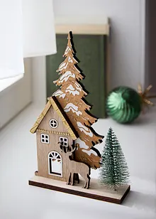 Maison en bois avec sapins, bonprix Maison en bois avec sapins, bonprix
