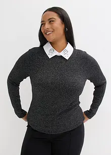 T-shirt manches longues en coton mélangé, bonprix T-shirt manches longues en coton mélangé, bonprix