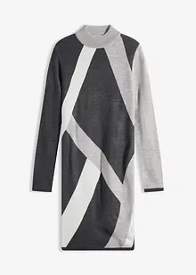 Jacquard-Strickkleid mit modernen Streifen, bonprix Jacquard-Strickkleid mit modernen Streifen, bonprix