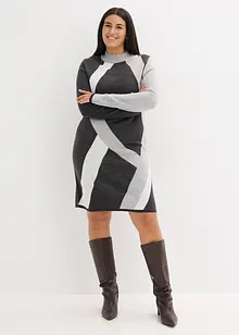 Robe en maille jacquard à rayures modernes, bonprix Robe en maille jacquard à rayures modernes, bonprix