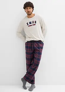 Pyjama mit Flanellhose aus weicher Baumwolle und Geschenktasche, bonprix Pyjama mit Flanellhose aus weicher Baumwolle und Geschenktasche, bonprix