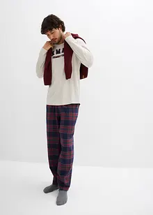 Pyjama mit Flanellhose aus weicher Baumwolle und Geschenktasche, bonprix Pyjama mit Flanellhose aus weicher Baumwolle und Geschenktasche, bonprix