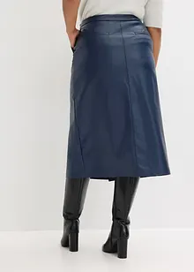 Jupe portefeuille enduite, longueur midi, bonprix Jupe portefeuille enduite, longueur midi, bonprix