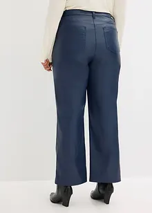 Pantalon large enduit avec passepoil, bonprix Pantalon large enduit avec passepoil, bonprix