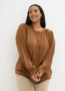 Blouse en satin avec galons en dentelle, bonprix Blouse en satin avec galons en dentelle, bonprix