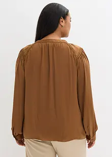 Blouse en satin avec galons en dentelle, bonprix Blouse en satin avec galons en dentelle, bonprix