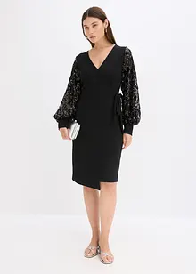 Robe midi à sequins brodés sur les manches, bonprix Robe midi à sequins brodés sur les manches, bonprix
