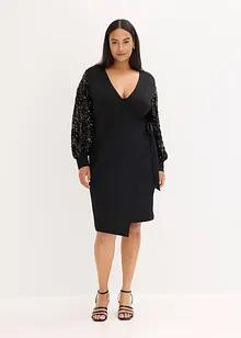 Midikleid mit Paillettenstickerei an den Ärmel, bonprix Midikleid mit Paillettenstickerei an den Ärmel, bonprix