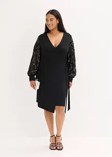 Midikleid mit Paillettenstickerei an den Ärmel, bonprix Midikleid mit Paillettenstickerei an den Ärmel, bonprix