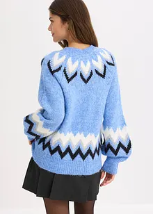 Norweger-Pullover mit Glitzerstreifen, bonprix Norweger-Pullover mit Glitzerstreifen, bonprix