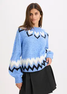 Norweger-Pullover mit Glitzerstreifen, bonprix Norweger-Pullover mit Glitzerstreifen, bonprix
