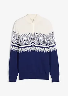 Pull norvégien 100% coton à col camionneur, bonprix Pull norvégien 100% coton à col camionneur, bonprix