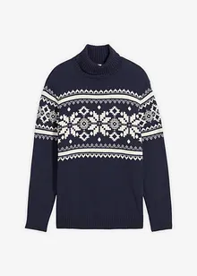 Pull norvégien à col roulé, 100% coton, bonprix Pull norvégien à col roulé, 100% coton, bonprix
