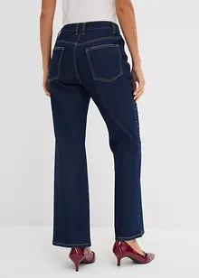 Straight-Jeans Mid Waist Bequembund mit Strass, bonprix Straight-Jeans Mid Waist Bequembund mit Strass, bonprix