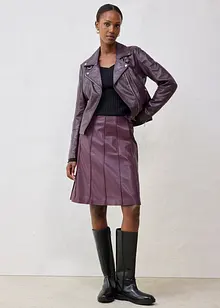 Jupe évasée en cuir d’agneau nappa, bonprix Jupe évasée en cuir d’agneau nappa, bonprix