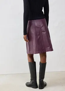 Jupe évasée en cuir d’agneau nappa, bonprix Jupe évasée en cuir d’agneau nappa, bonprix