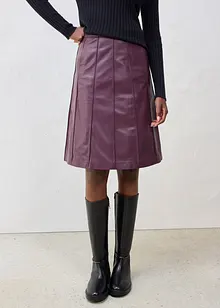 Jupe évasée en cuir d’agneau nappa, bonprix Jupe évasée en cuir d’agneau nappa, bonprix